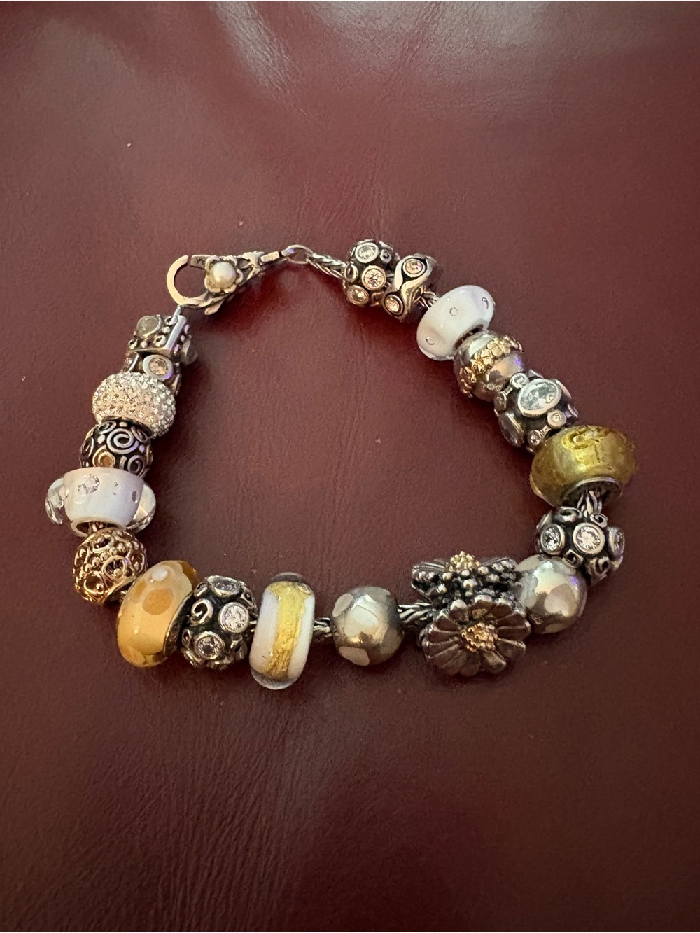 Trollbeads Silver and Fold Beaded Charm Bracelet